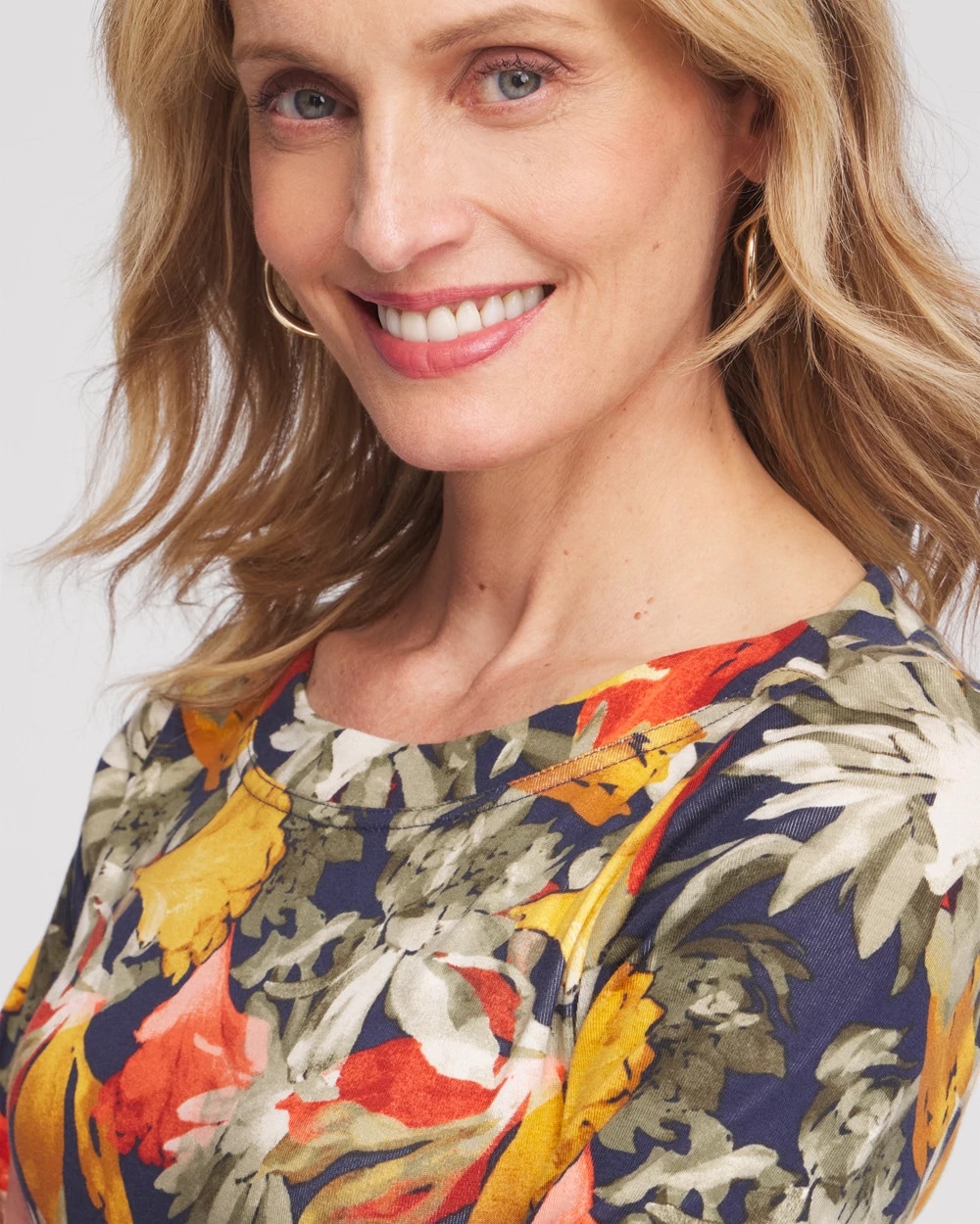 3/4 Sleeve Garden Bateau Neck Tee