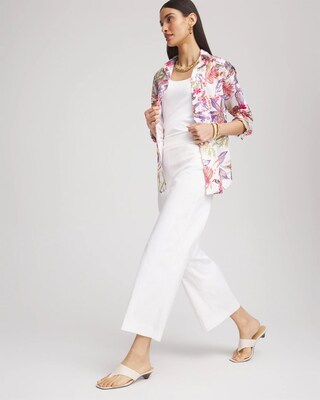 No Iron™ Tropical Floral Stretch Shirt click to view larger image.