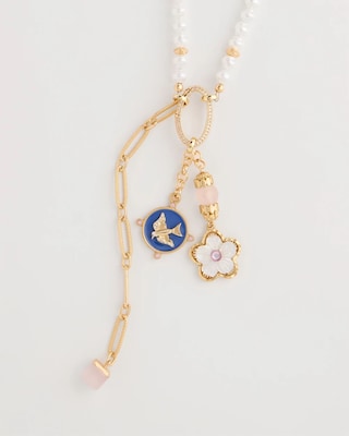 Medallion Pendant Pearl Necklace click to view larger image.