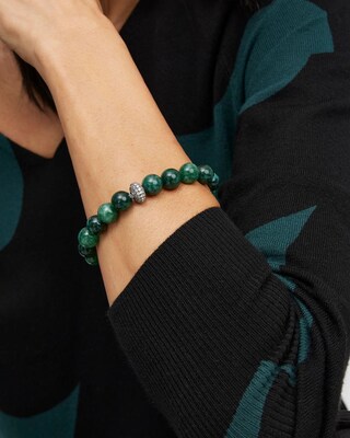 Jade Pavé Rondelle Stretch Bracelet