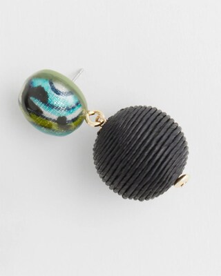 Raffia Wood Drop Earrings