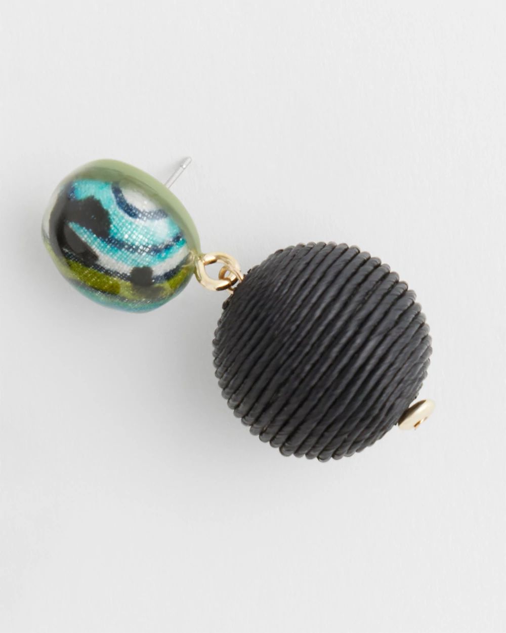 Raffia Wood Drop Earrings