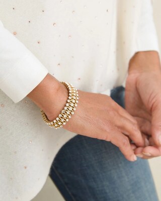 Goldtone & Rhinestone Stretch Bracelet
