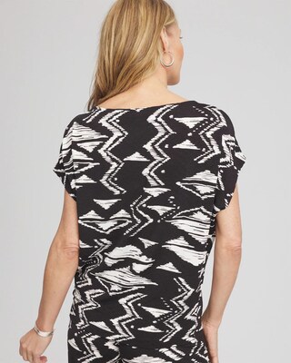 Travelers™ Crinkled Knit Geo-Print Top click to view larger image.