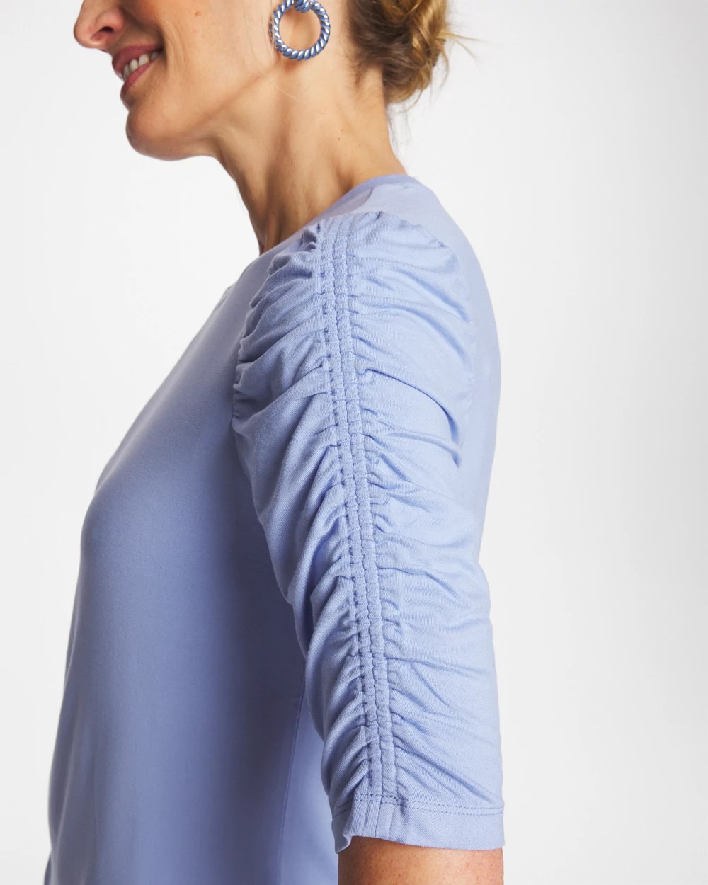 Touch of Cool™ Ruched Sleeve Knit Tee