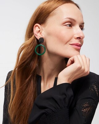 Green Drop Earrings