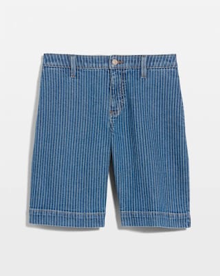 Striped Denim Trouser Shorts click to view larger image.