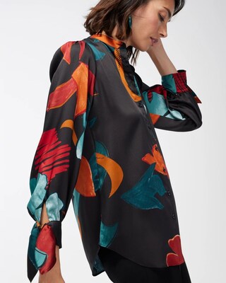 Abstract Floral Print Shirt