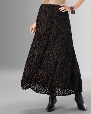Animal Burnout Velvet Skirt