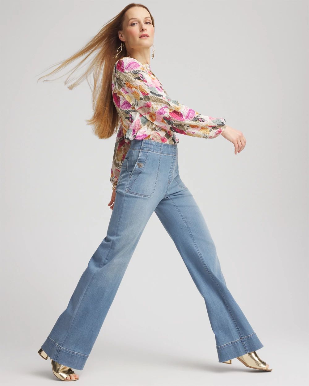 Petite Pull-On Wide-Leg Jeans