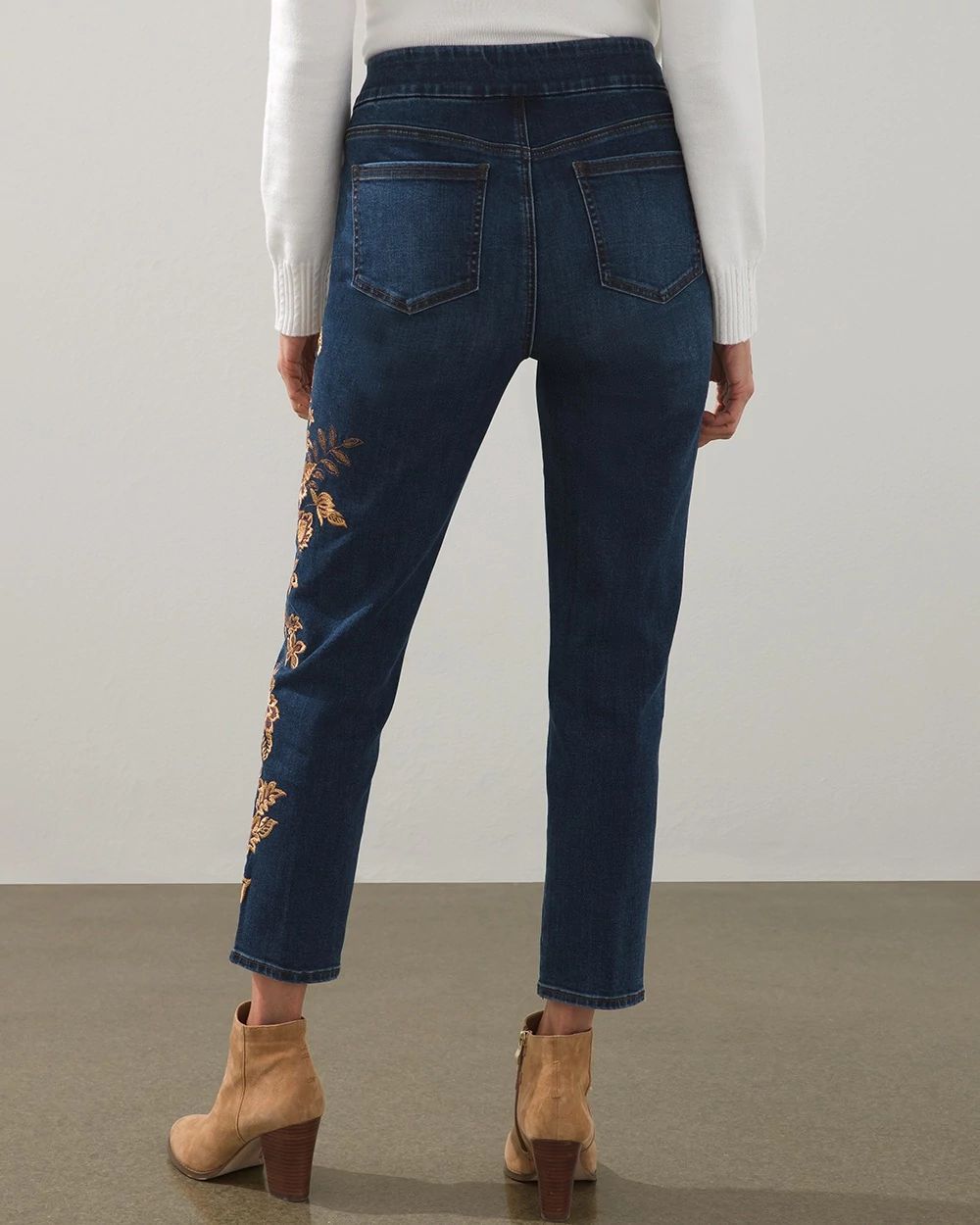 Applique Leg Pull-On Ankle Jeggings