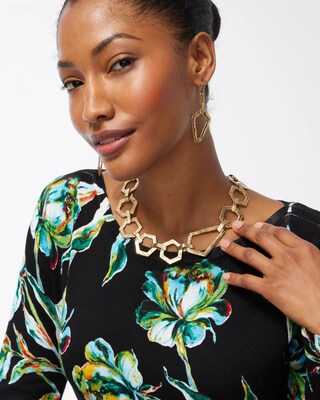 Gold Tone Bib Necklace