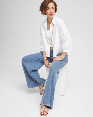 Floral Cotton Voile Collared Shirt click to view larger image.