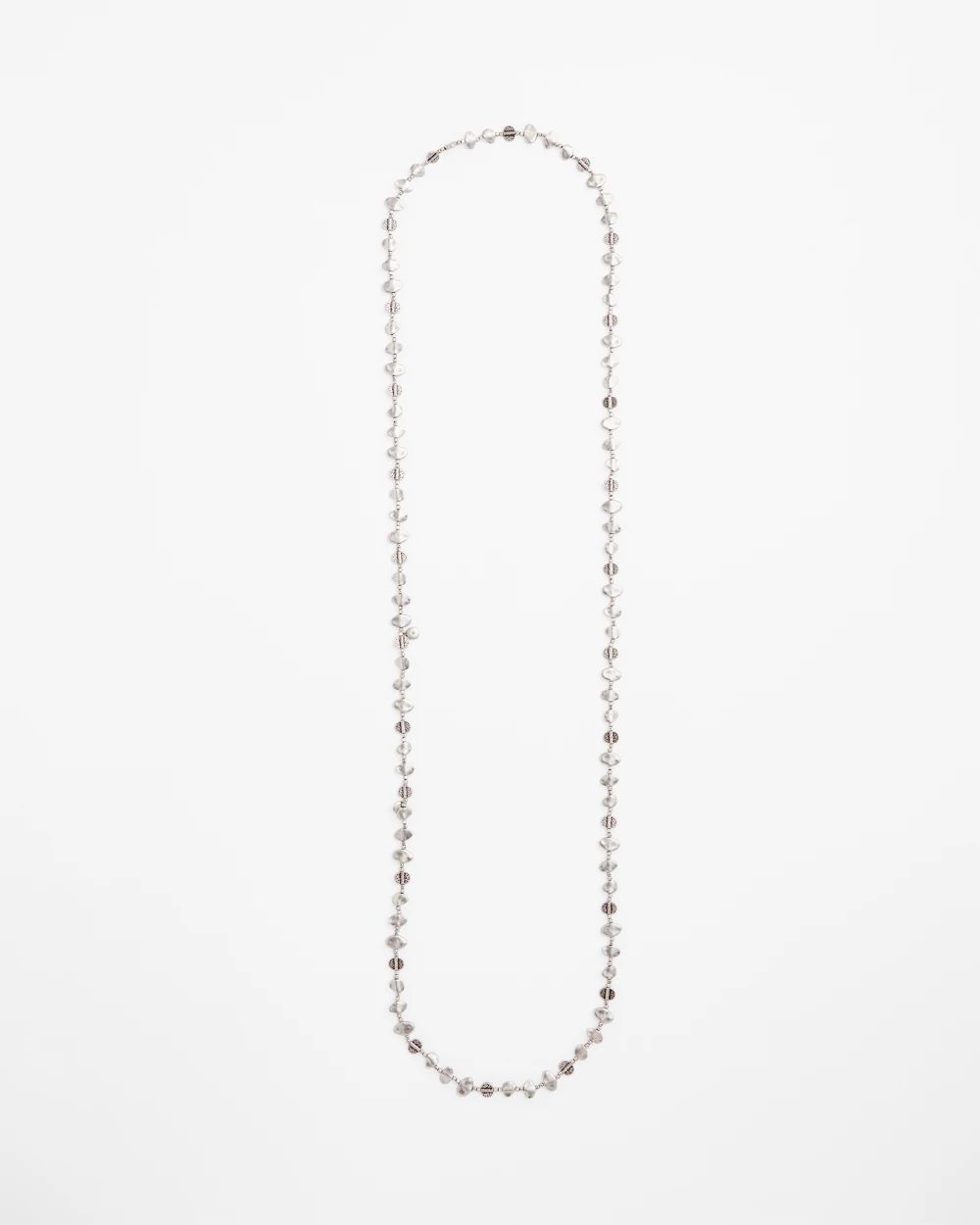 Single Silver-tone Nugget Necklace click to view larger image.