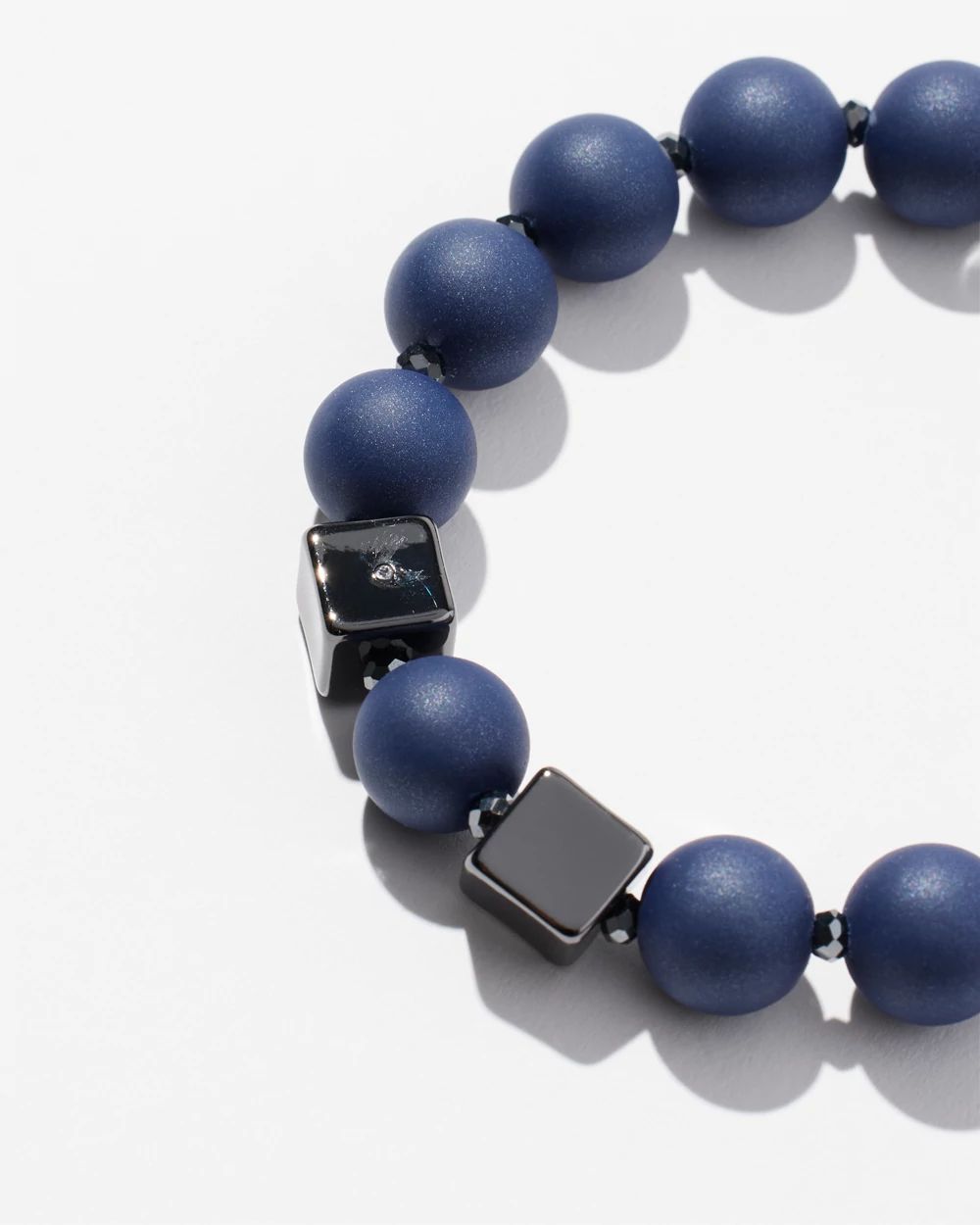 Matte Berry Square Stretch Bracelet