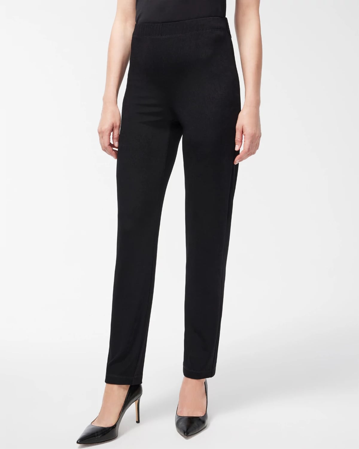 Chico's Travelers Petite Slim Pants In Black Size 8p/10p | Wrinkle-free Travel Clothing In Black