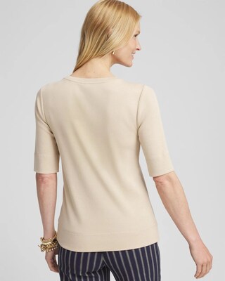 Caviar Bead Elbow Sleeve Tee click to view larger image.