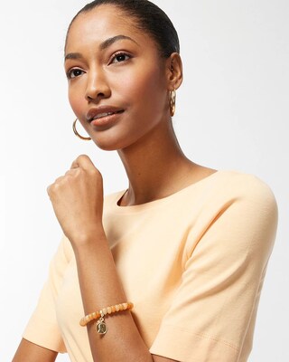 Agate Drop Off Stretch Bracelet