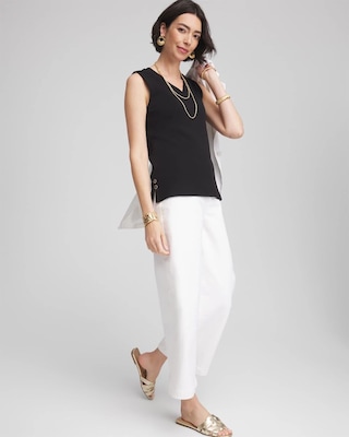 Sleeveless V-Neck Button Tank click to view larger image.