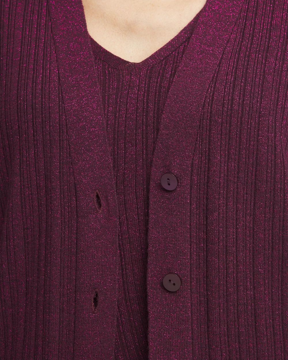 Lurex Ribbed Cardigan click to view larger image.