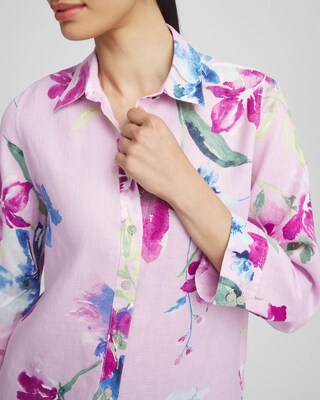 No Iron™ Floral Linen Shirt click to view larger image.