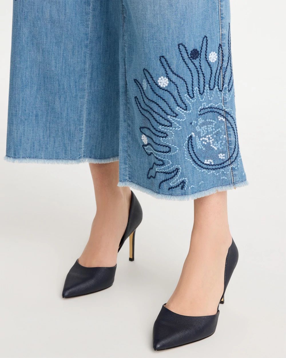 Embellished Ultra Lightweight Crop Jeans click to view larger image.