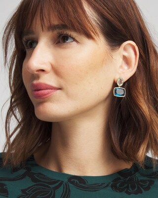 No Droop™ Blue-Green Drop Earrings