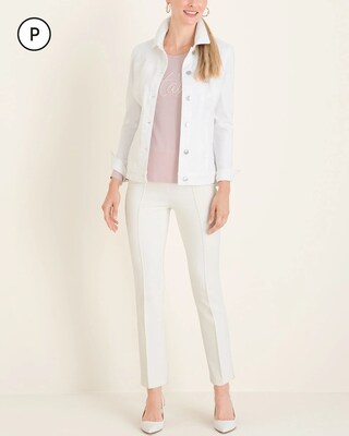 Petite No-Stain White Denim Jacket