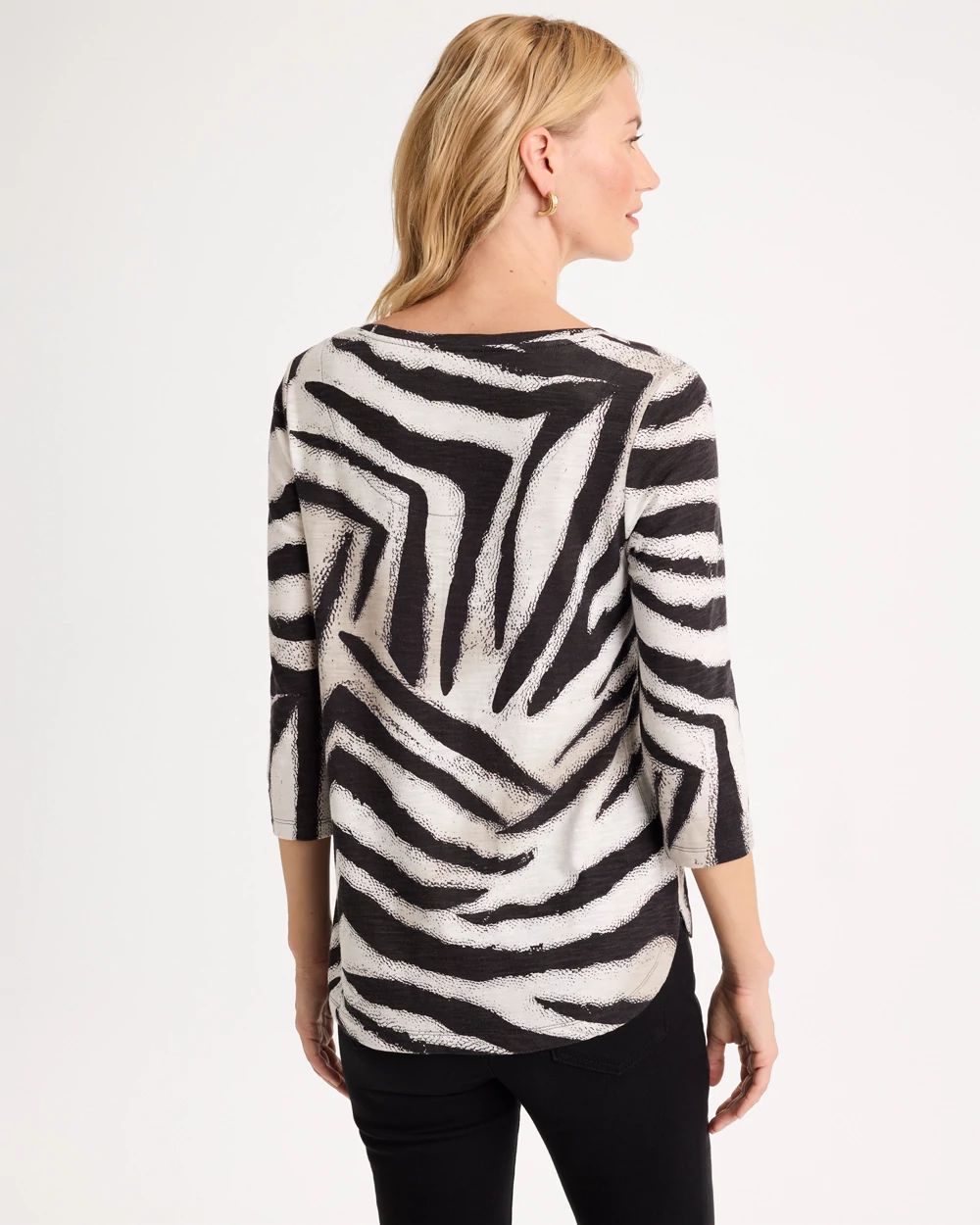 Animal Cotton Slub 3/4 Sleeve Tee click to view larger image.