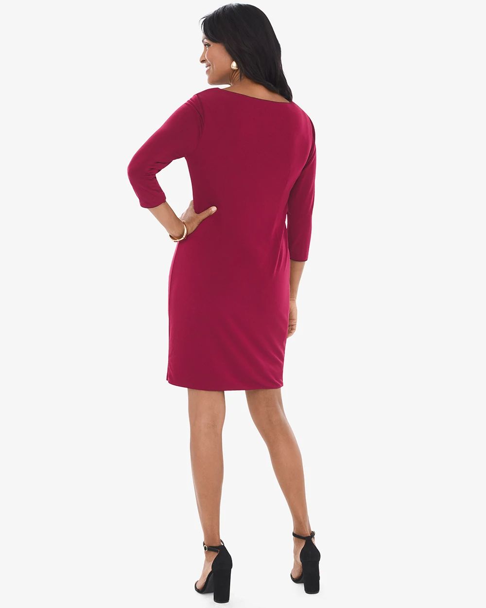 Solid Mulberry Red to Deep Merlot Dress