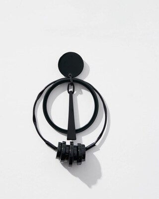 Black Orb Drop Earrings