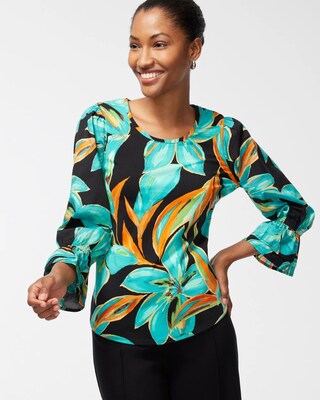 Floral Flutter Sleeve Top