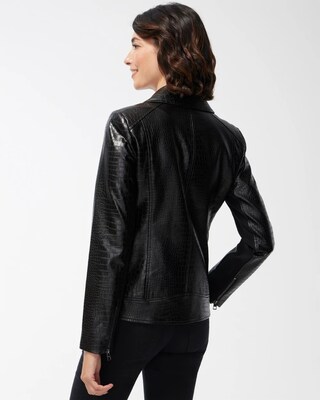 Faux Crocodile Moto Jacket