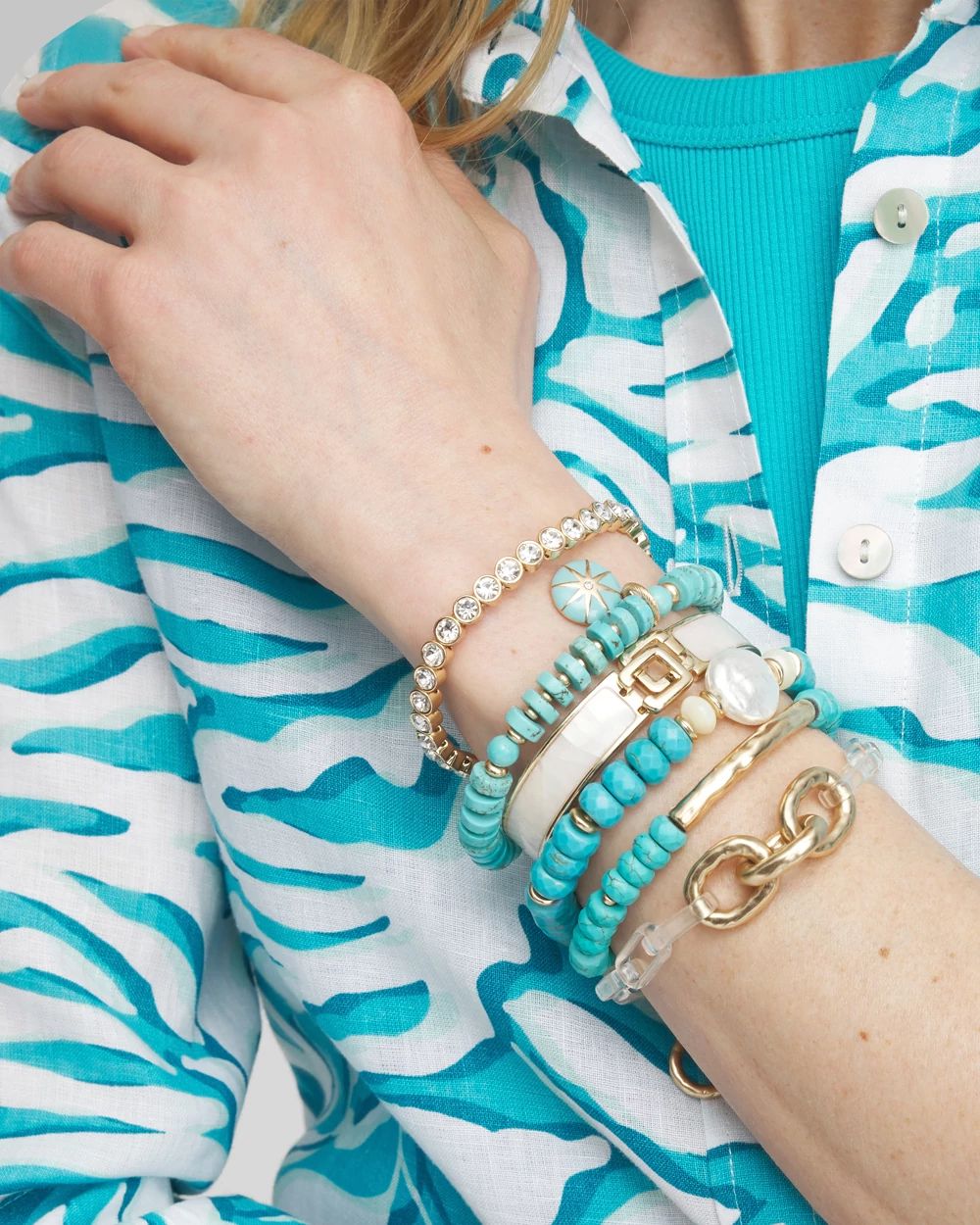 Turquoise Drop Off Stretch Bracelet
