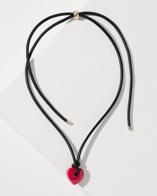 Red Adjustable Heart Pendant Necklace