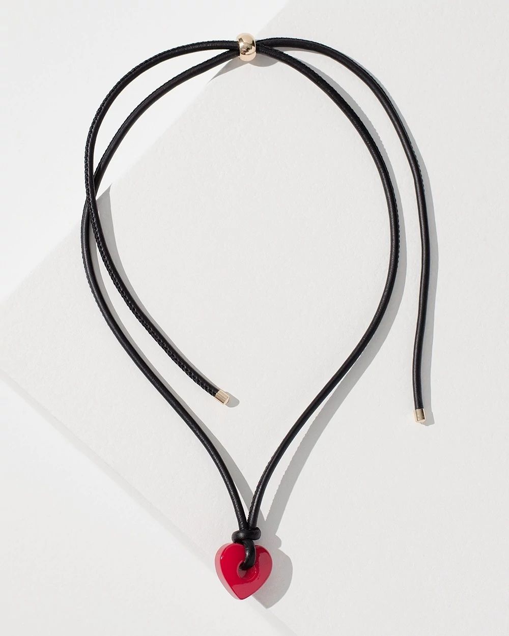 Red Adjustable Heart Pendant Necklace