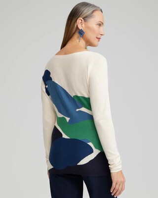 Intarsia Dolman Pullover Sweater