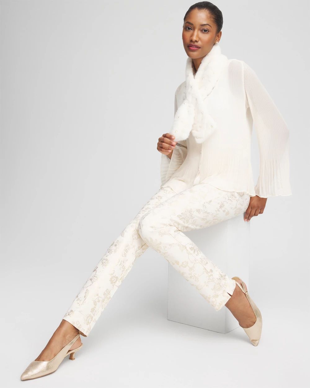 Sheer Pleated Blouse