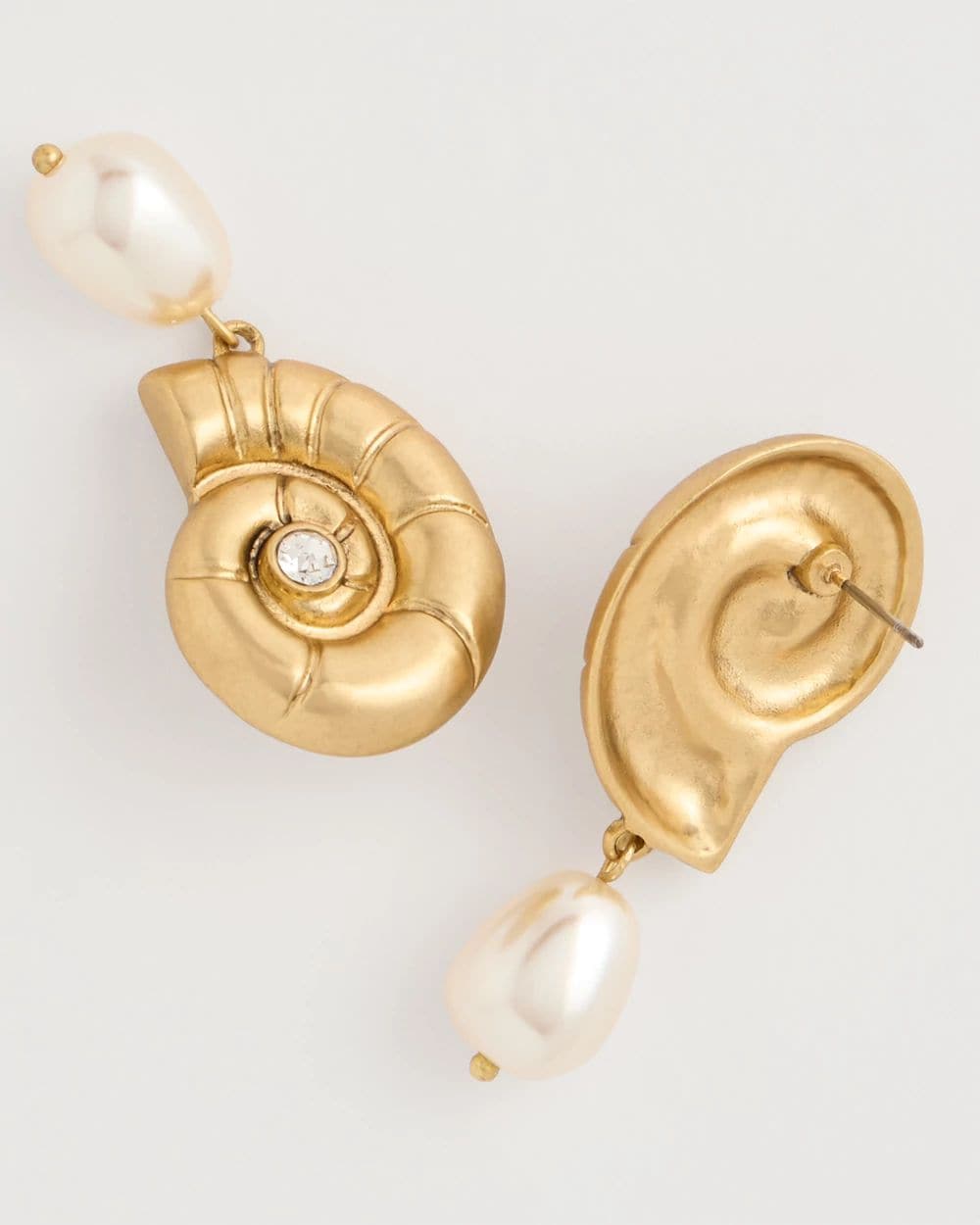 Goldtone Spiral Shell Earrings