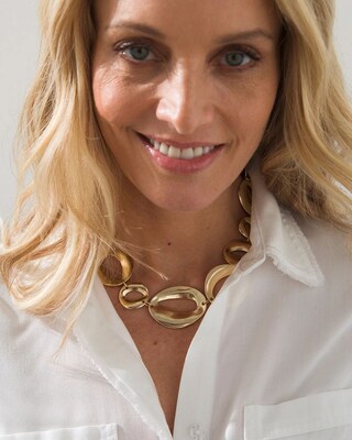 Gold Tone Bib Necklace