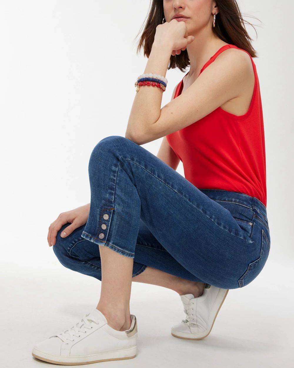 Petite Girlfriend Snap Hem Crops