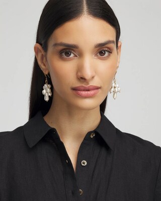 No Droop™ Faux-Pearl Cluster Earrings click to view larger image.