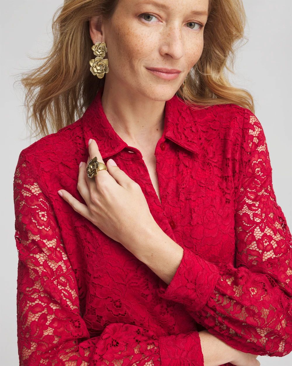 Lace Shirt Dress