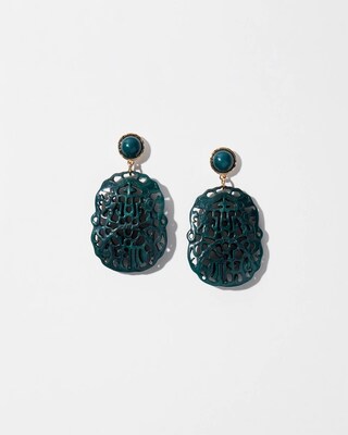 Teal Jade Crochet Earrings