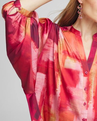 Satin Dolman Sleeve Shirt click to view larger image.