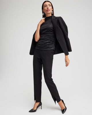 Black Label Gathered Knit Top