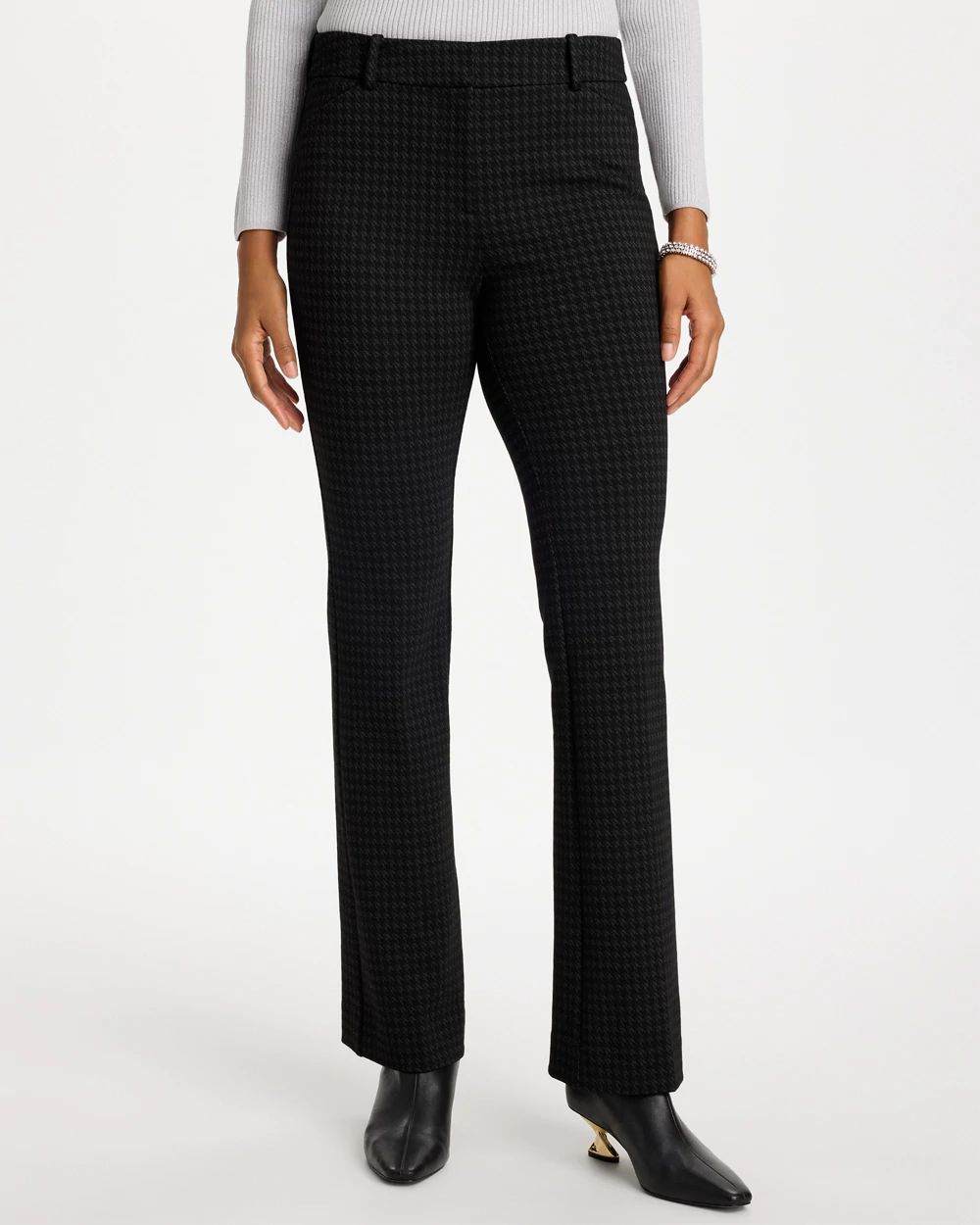 Emme Houndstooth Slim Bootcut Pants click to view larger image.