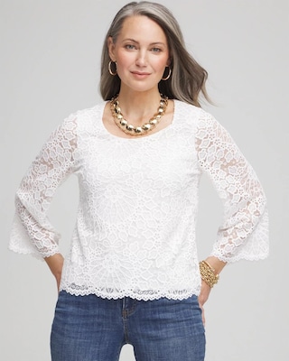 Scalloped Hem Lace Top