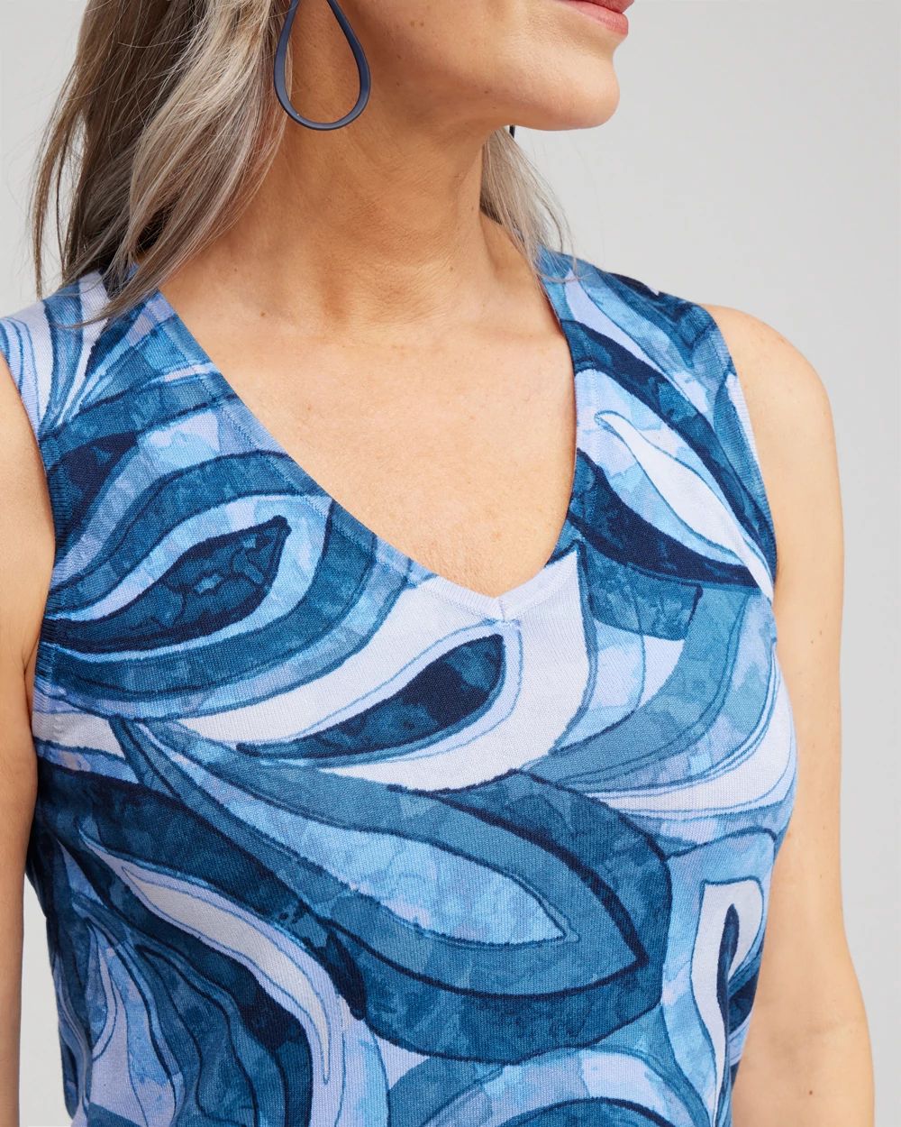 Spun Rayon Leaf Print Tank