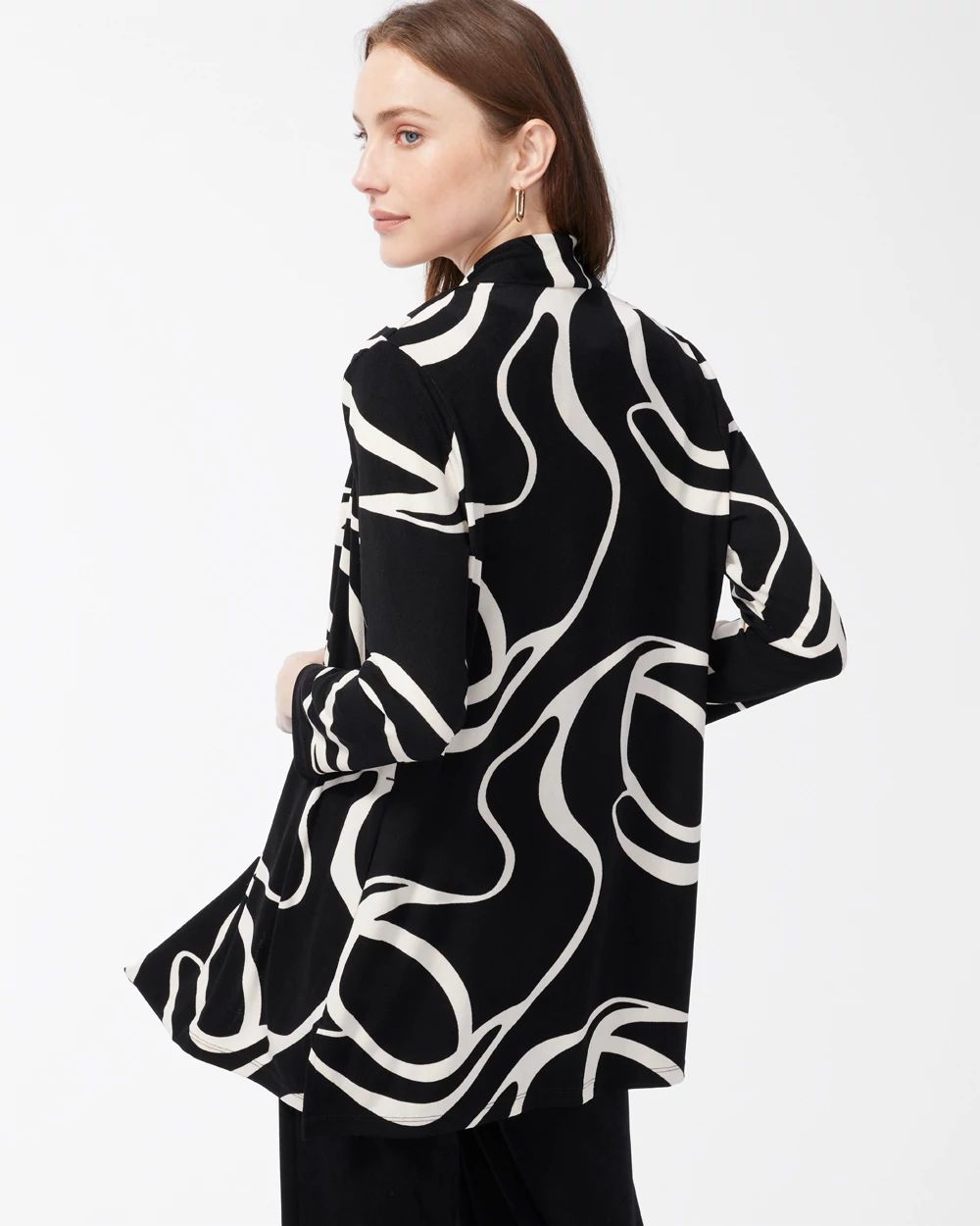 Travelers Abstract Print Knit Jacket